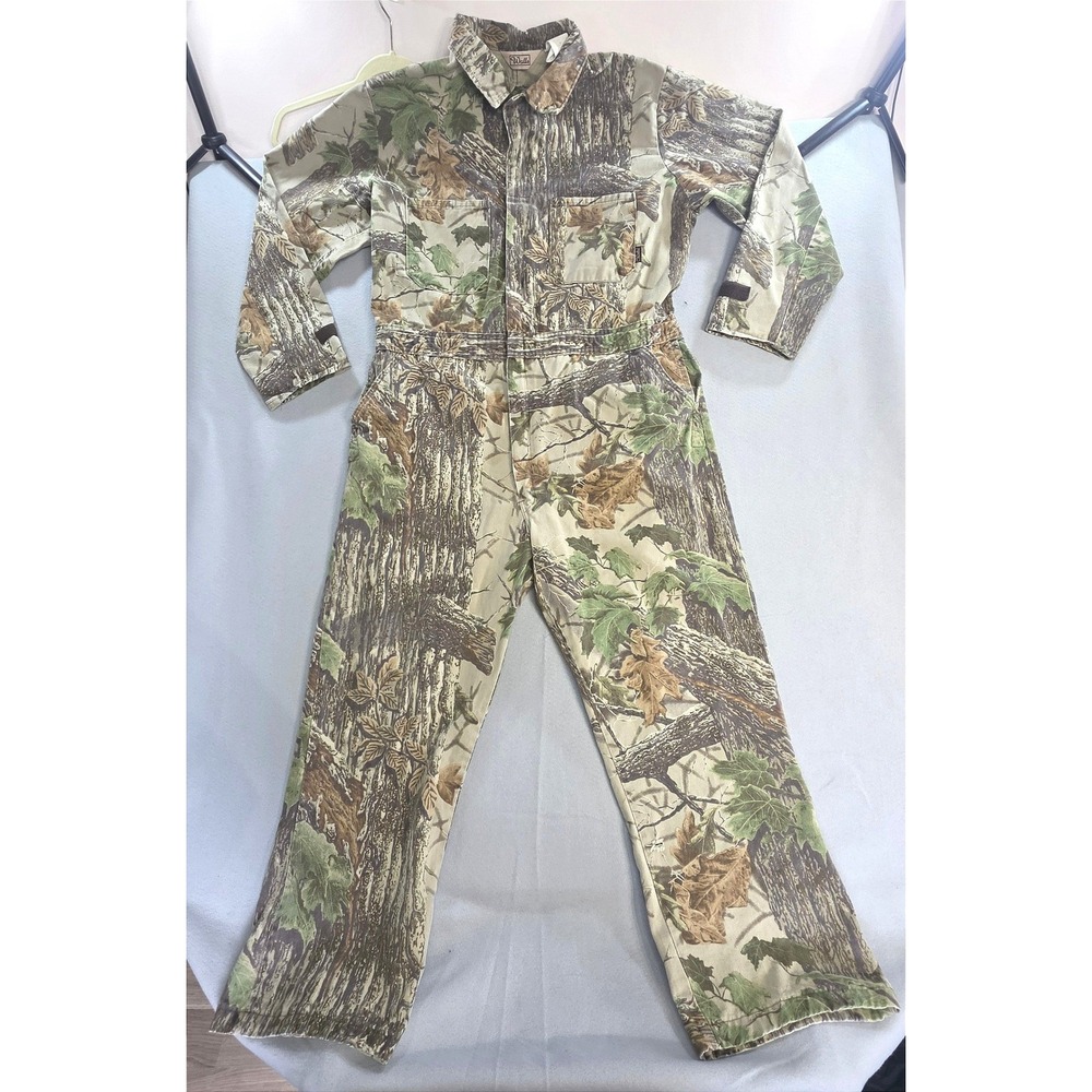 Vintage Walls Gorpcore Realtree Camo Coveralls XL Regular Hunting Workwear Brown